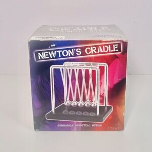 Newton's Cradle Kinetic Art In Motion Vintage Spencer's Gifts Pendulum Swinging